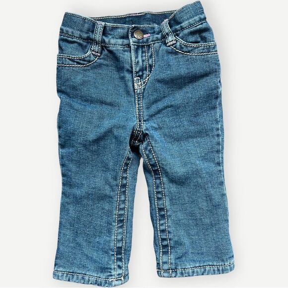 Baby Gap Factory Girl’s Toddler Fleece Lined Adjustable Blue Jeans. 12-18 Months - Picture 1 of 4